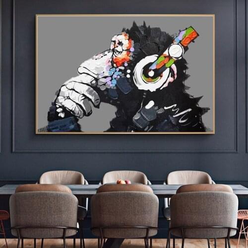 Abstract Orangutan Graffiti Art Posters And Prints Animals Monkey Canvas Paintings On the Wall Art Pictures For Kids Room Decor