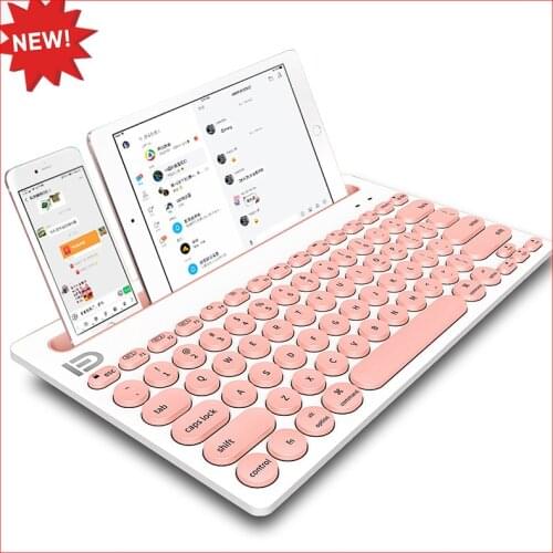 Wireless Gaming Keyboard Mini 76 Keys Bluetooth-compatible Keyboard Multi-Device Portable Pink Keyboards for Computer Laptop