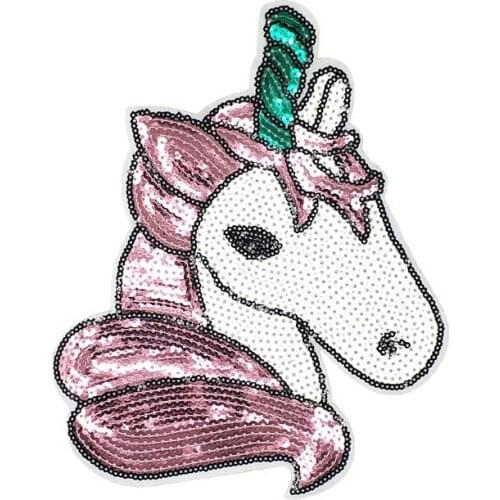 Large Unicorn Patch Jacket Stickers for Clothes Jeans Badges for Backpacks Iron on Patches for Clothing Sewing Sequin Applique