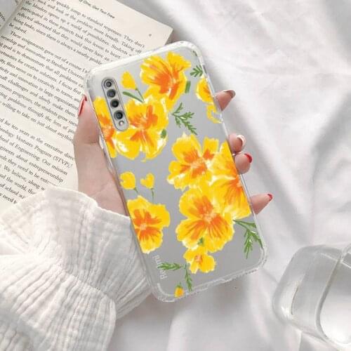 Beautiful flower art deisgn Phone Case Transparent for Redmi note cc K 30 10 20 8 9 8 S E T X PRO cover funda shell