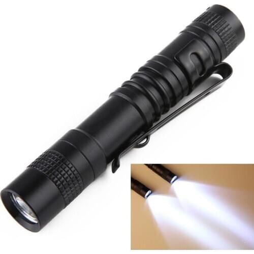 CREE XPE Clip Mini LED Flashlight Torch Waterproof Handheld Penlight Lamp Powered By AAA Batteries(Not Included)