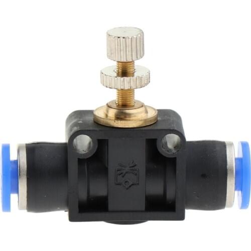 Pneumatic Push In Fitting Air Flow Speed Control Valve 4mm to 12mm