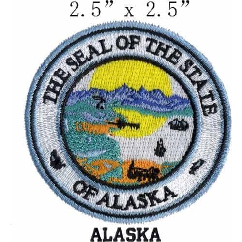 Alaska State Seal 2.5" wide embroidery patch for military patches/fronzen/embroidery flower applique