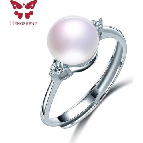 HENGSHENG Trendy Jewelry Luxury Beautiful Pearl Ring with Freshwater Pearl Ring for For bijoux women vintage CC jewelry gift
