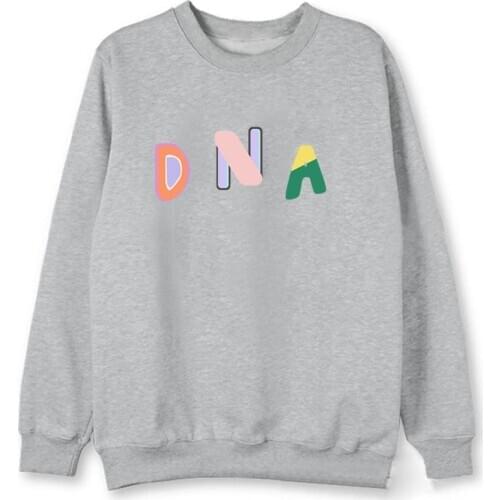 Kpop DNA Cotton Hoody O Neck Hoodies Long Sleeve Fleece Thicken Autumn Winter Clothes Outwear