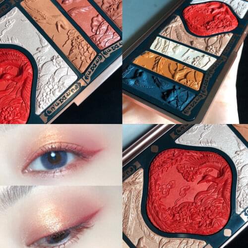 Chinese Ancient Style Luxurious Nude Glitter Eyeshadow Pallete Matte Shimmer Palette Long Lasting Powder Shadow makeup Cosmetic