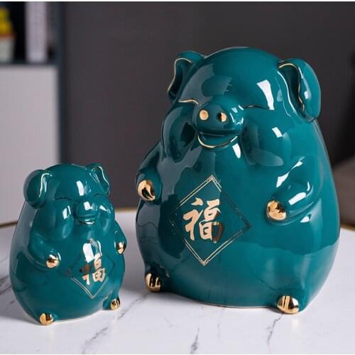 Coin Wedding Money Box Gift Cartoon Secret Stash Cute Ceramic Ornament Pig Piggy Bank Paper Money Spaarpot Household Goods 60