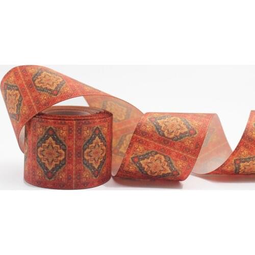 Retro Pattern Printed Grosgrain Ribbons 3'' Design Customized ​Logo for Hair Bows DIY Handmade Materials 10/25/50 Yards