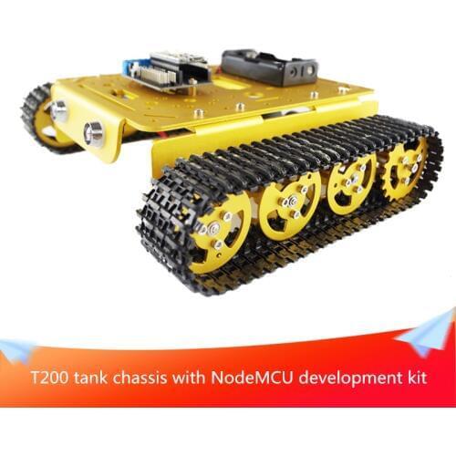 T200 Metal Shell Tank Chassis with NodeMCU Development Kit+L293D Motor Shield Wireless WiFi RC Control DIY Maker Contest