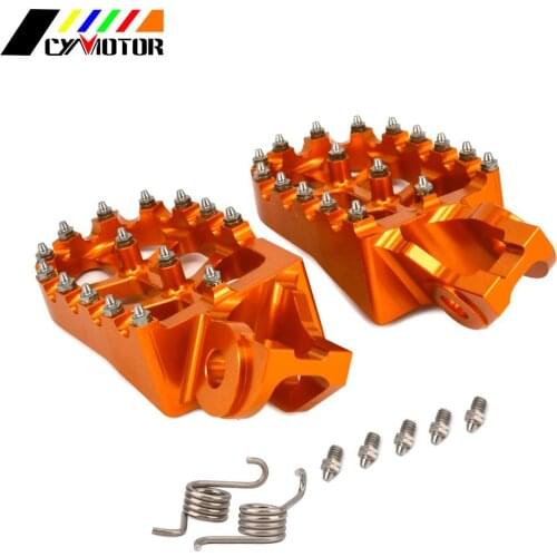Motorcycle Orange Aluminum Foot Pegs Pedals For KTM SX125 SX250 SX-F 250-450 EXC EXC-F XC XC-F XC-W TC FC RX 125-501 2016-2021