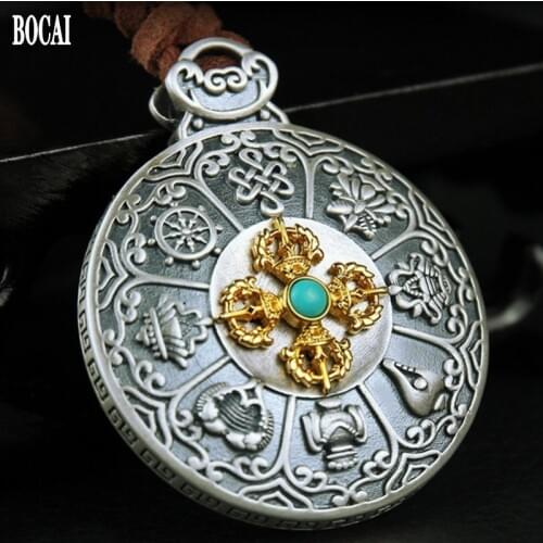 2020 new S925 sterling silver gossip of nine palaces zodiac signs men pendants vintage diamond pestle pendants for men and woman