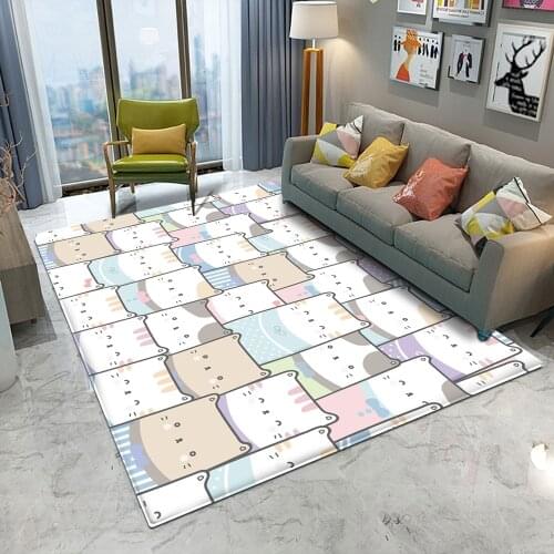 News Simple Animal Pattern Children Comfortable Carpet Non-Slip Children Flannel Carpet Baby Rectangle Carpet Baby Play Mat