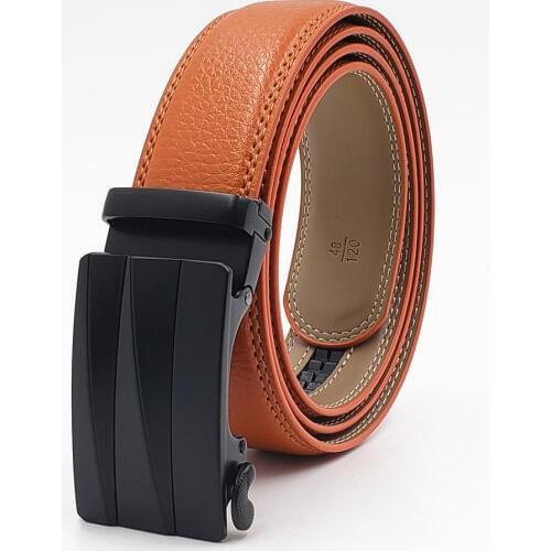 New Fashion Black Buckle Belt Mens Automatic Buckle Belt Genuine Leather Luxury Waist Strap for Men Designer Cowhide Belts