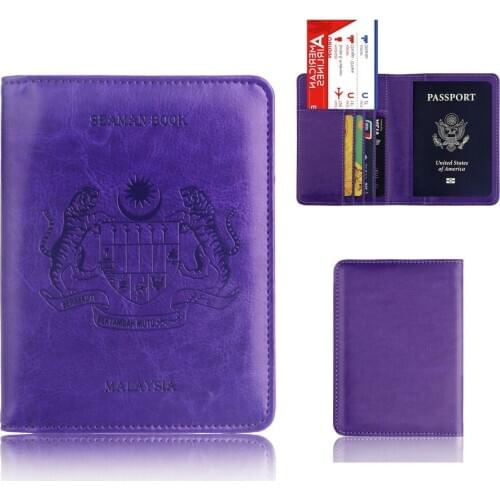 TRASSORY RFID Blocking Malaysia Passport Cover Bag Leather Fashion Travel Malaysian Passport Holder Case Wallet for Men Women