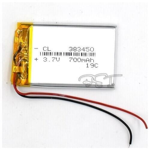 3.7V 700mAh Rechargeable Li-Polymer 383450 Li-ion Lithium Cell Battery For MP3 MP4 Game Player Mouse PSP Lampe Speaker Toys