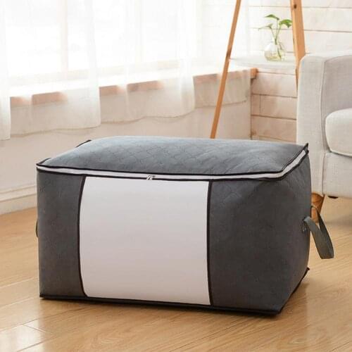 Portable Non-woven Folding Fabric Quilt Blanket Dust-proof Home Clothes Storage Bag Box Organizer Closet Wardrobe Organizer