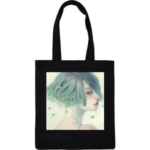 GIRL Sailor Print Casual Bag Fashion Women Canvas Sweet Cartoon Harajuku Ulzzang Chic Ins Cute Shoulder Bags Reusable Book Bag