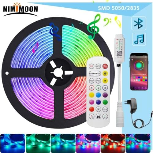 APP Control LED Strip Lights RGB 2835/5050 Diode Ribbon Tape DC 12V Waterproof Bluetooth Controller LED Lights For Bedroom Decor