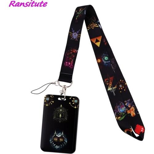 Ransitute R1842 Cartoon Black Neck Strap Lanyard For Keys ID Card Gym Phone Straps USB Badge Holder DIY Hang Rope Lariat Lanyard