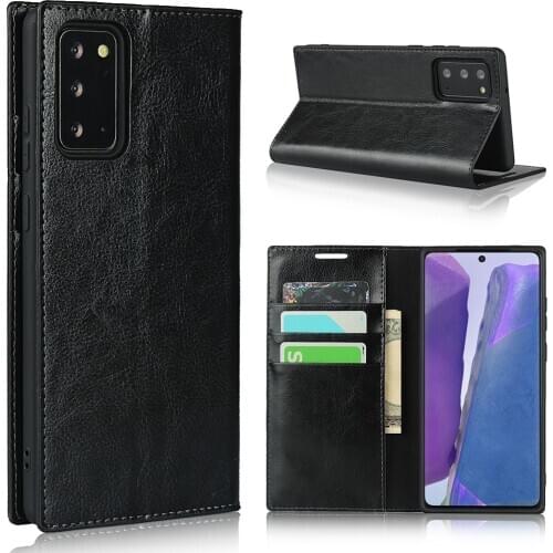 Luxury Genuine Leather Case For Samsung Galaxy Note 20/ Note20 ultra 5G Book Wallet Flip Cover Card Coque Phone Cases Accessory