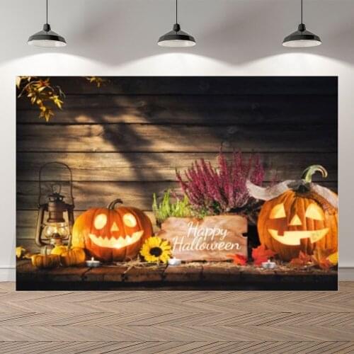 Seekpro Autumn Happy Halloween Pumpkin Bokeh Wood Children Photography Background Photographic Backdrop For Photo Studio Shoot