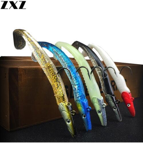 Luminous Fish Hook 22g 12cm Fluorescent Glow Fishing Jig Head Lead Hooks Barbed Fishhooks with Soft Lures Artificial Bait Pesca