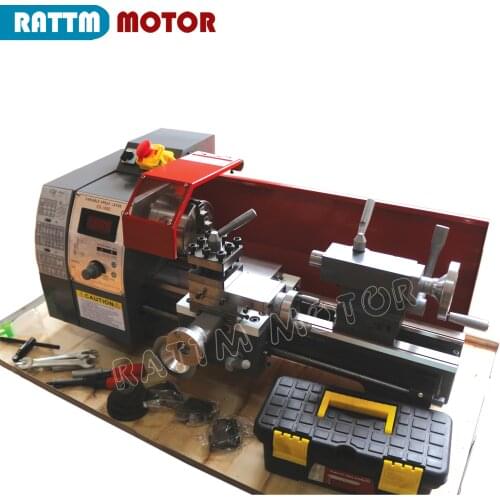 WM180V 600W Mini Lathe Machine Metalworking Digital Control Variable Speed Benchtop Milling 32mm Spindle Hole