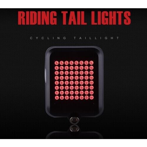 USB Rechargeable Bike Tail Light,80 Lumens 64 LED Light Beads Bicycle Turn Signal Lights with ligent Sensor Brake Turn Sign
