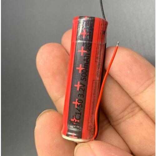 1PCS HFC1450 high rate rechargeable 3.2v lithium iron phosphate 14500 battery 500mah power 10c current 5A with line