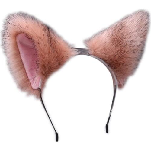 Women Anime Furry Animal Kitty Cat Ears Headband Kawaii Lolita Maid Hair Hoop Halloween Cosplay Party Costume Fancy Dress Headwe