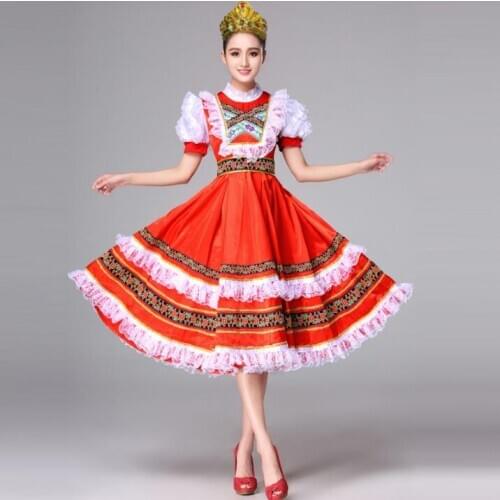 Russian folk dance dress Performance Stage costumes Women