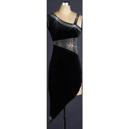 Custom Latin Dance Dress Women Girls Rumba Cha-cha Dance Skirt Ballroom Competition Costume Clothing Diamond Dance Dresses