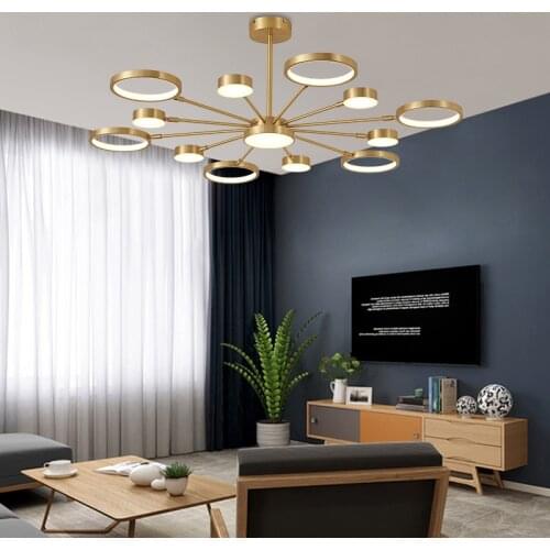 YICOLAI Gold Pendant Lamps Indoor Home Decoration Fashion Style European For Dining Table Living Room Study Different Heads