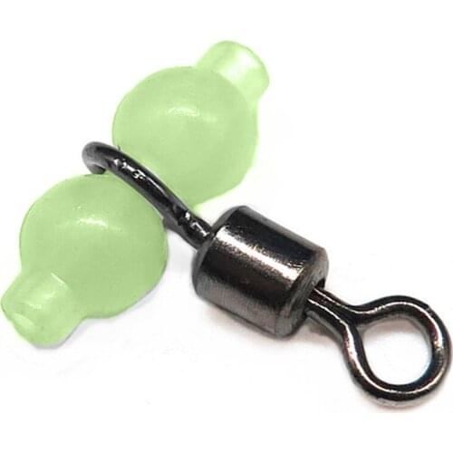 20/50pcs Luminous 3 Way Fishing Swivel Connector Rolling Barrel Fishhook Lure Line Connector Tackles Fishing Swivels