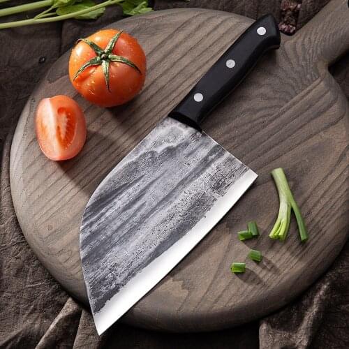 2021 Handmade Forged Chef Knife Butcher Chopping Knife Steak Chicken Bone Kitchen Knife Camping Hunting Outdoor Tools Accessory