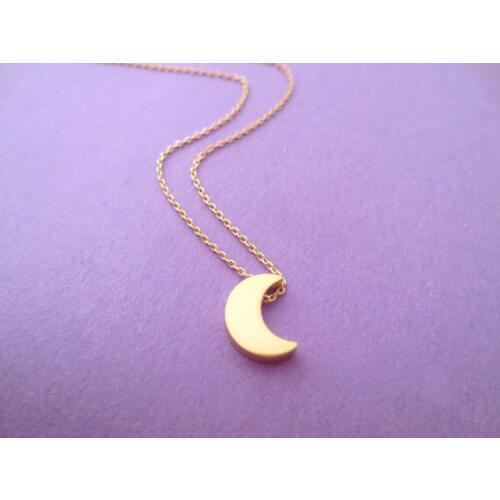 30PCS Simple Crescent Half Moon Necklace Small Cute Minimalist Geometric 3D Galaxy Sailor Moon Chain Necklaces for Ladies Girls