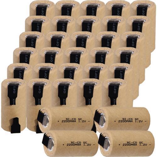 34 pcs SC battery 2200mah 1.2V NICD SUBC batteries for power tools for BOSCH for DEWALT for CASALS fast delivery to RUSSIA US