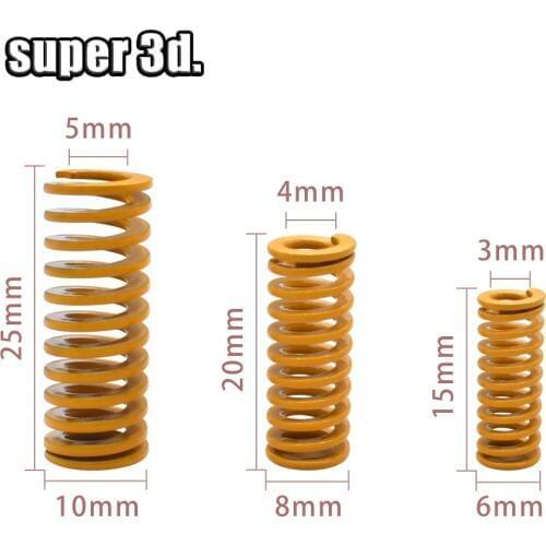 4/810pc 3D Printer Parts Spring For Heated bed Imported Length Bore 3/4/5mm Outer diameter 6/8/10mm Length15/20/25mm for hot bed