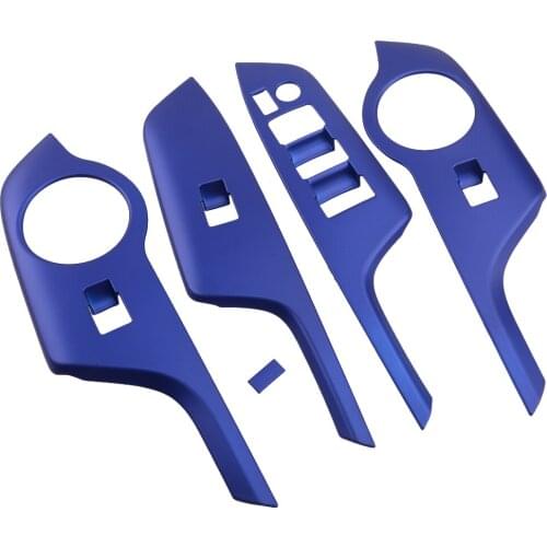 4pcs/Set New Blue Car Window Lift Switch Button Panel Cover Trim Fit for Toyota C-HR CHR 2017 2018 2019 2020 LHD Only