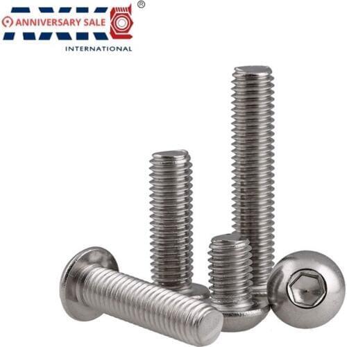 5/16-18 5/16-18*3/4 5/16-18*1 3/4" 1" 304 Stainless Steel US UNC Coarse Thread Bolt Hexagon Socket Pan Round Button Head Screw