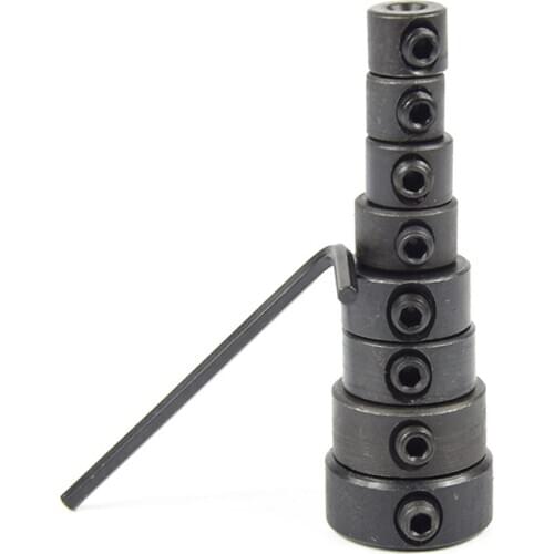 8pc/sets Metric Drill Bit Shaft Depth Stop Collars Woodworking Drill Bit Limited Ring Collar + Wrench