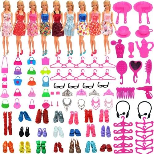 85 PSC/Set Barbies Doll Clothes Shoes Fashion Accessories Outfit Fit 11.8Inch Girl Barbies Dolls,30cm BJD Doll,Our Generation