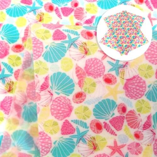 David accessories 20*33cm Flower Heart Dots Jelly Faux Synthetic Leather Fabric, DIY HairBow Bag Material,1Yc6511