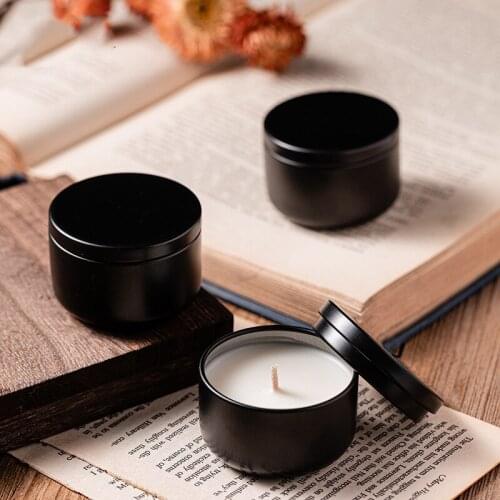 40g Scented Candle Travel Outfit Soy Wax Aromatherapy Candle Mini Black Tin Essential Oil Candles Home Hotel Decoration