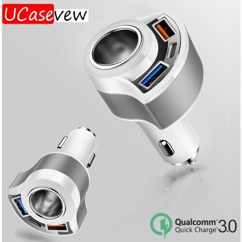 18W Car Quick Charger QC 3.0 Fast Charging Cigarette Lighter for iPhone Samsung Xiaomi Huawei USB-C Type C Car Charge PD Cable