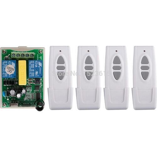 AC220V 2CH Wireless Remote Control Switch Motor Positive &negative 1*Receiver + 4 *Transmitters for Appliances Gate Garage Door