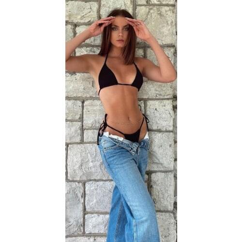 Bikini 2021 Swimsuit Solid Color Bikini Set Swimwear Sexy Biquini Bathing Suit Women Bikinis String Beachwear