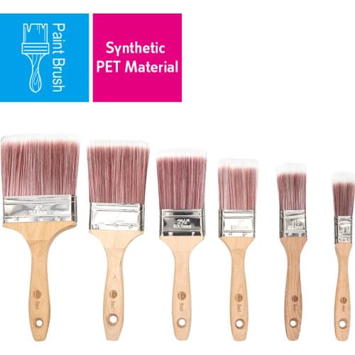 Paint Brushes DIY Art Paint Application Painting Supplies Synthetic 1 INCH Beech Wooden Handle