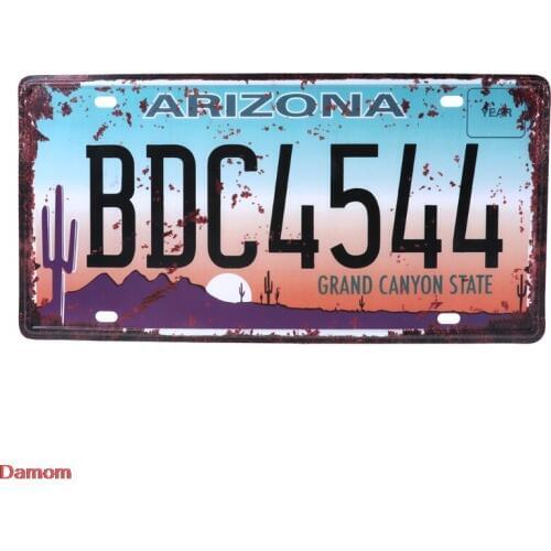Car License Plate cover Vintage Retro Metal Tin Sign Poster number frame bolts Plaque Bar Club Wall Home Decor 30x16cm