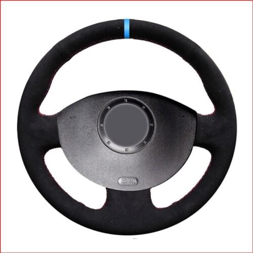 Black Suede Steering Wheel Cover for Renault Megane 2 2003-2008 Kangoo 2008-2012 Scenic 2 2003-2009